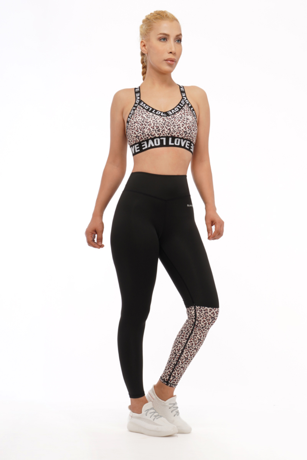 Women Seamless Workout Outfits Sport Bar And Legging Love Print