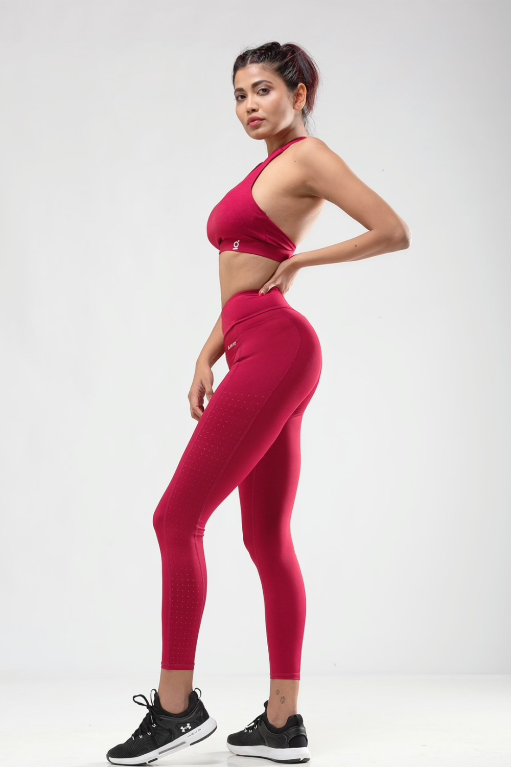 Women Seamless Workout Outfits Sport Bar And Legging Maroon