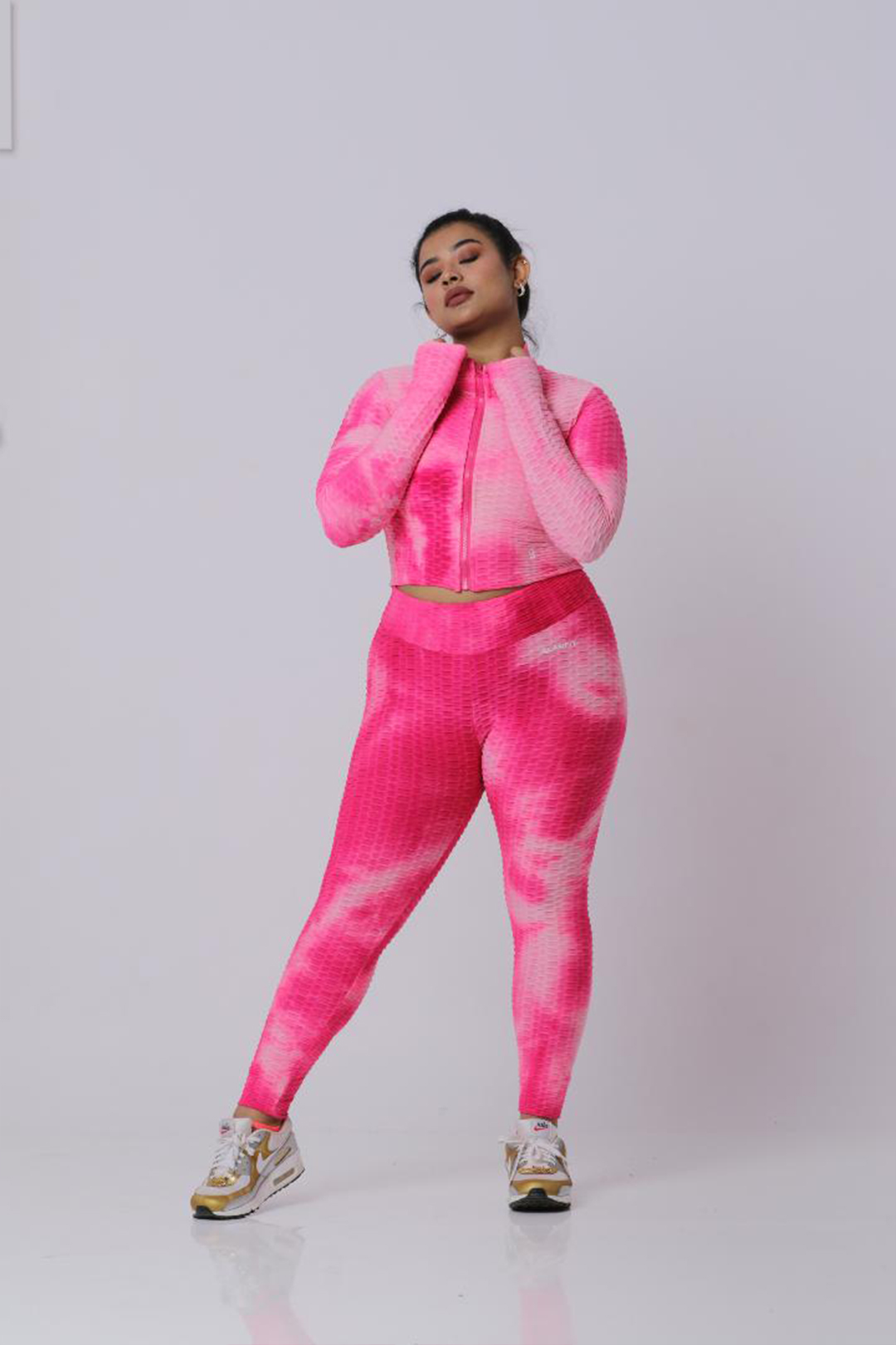 Fuchsia Seamless Zipped Jacket & Legging Set